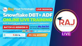 Snowflake+DBT+ADF  Session-1 Batch-2  |  Evening | By SaiSri  From Raj Cloud Technologies #snowflake