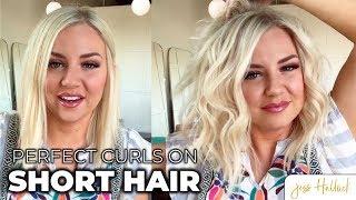 How to Curl Short Hair & Make Curls That Last || Curling Hair Tutorial || Jess Hallock