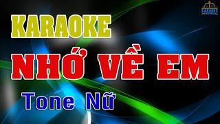 KARAOKE Nhớ Về Em Remix Tone Nữ | DINHTAN MEDIA