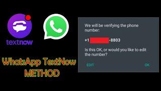 WhatsApp USA Number | TextNow METHOD