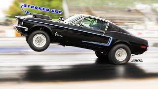 FLYING HIGH '68 MUSTANG FASTBACK! STROKED WINDSOR SMALL BLOCK! BYRON DRAGWAY!