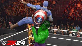 Hulk Vs Captain America | Avenger vs Avenger Match - WWE 2K24 - PS5 [4K]