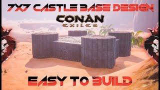 7X7 Castle Base DESIGN | Easy To Build | Conan Exiles