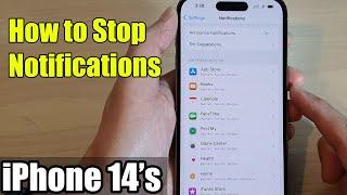 iPhone 14's/14  Pro Max: How to Stop Notifications