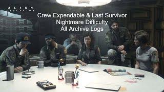 Alien: Isolation - Crew Expendable & Last Survivor (Nightmare Difficulty) (All Collectibles) (4K)