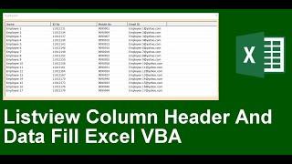 Listview Column Header And Data fill Excel VBA
