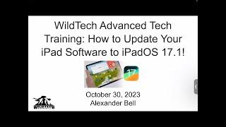 Advanced Tech Training: How to Update Your iPad to iPadOS 17.1 & Backup Your iPad (10/30/23)