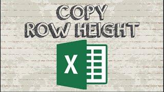 How to copy row heights in Excel