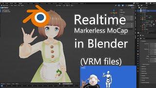 Realtime Markerless Mocap in Blender (VRM files)