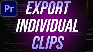 How to Export Individual Clips with Premiere