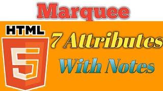 Marquee tag in html | Marquee Tag in Hindi | What is marquee in html |