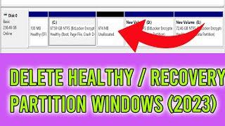 How To Delete Healthy / Recovery Partition Windows (2023)