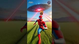 Rescue From Alien UFO | Who is best? Spider-Man vs Venom vs Captain America #shorts #spiderman #dc