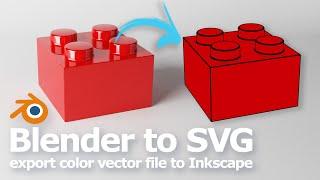 Blender to SVG with color using Free Addon, Freestyle SVG exporter, and import to Inkscape