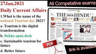 27 Jan | 2021 Daily Current affairs by Vigneshwara Edu tech