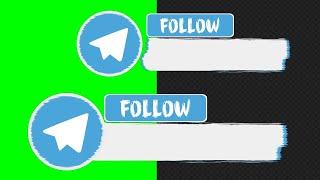 Telegram Follow Lower Thirds Brush || green screen, alpha channel animation || free download