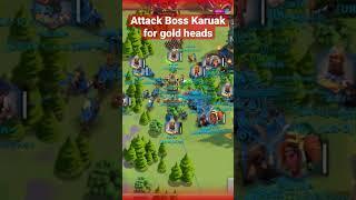 Attack boss Karuak for gold heads #games #rok #riseofkingdoms #game #f2p #f2pgaming #gaming #shorts