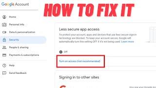 Alternative to Enabling the 'Less Secure Apps' Option - Google Account