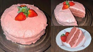 Fresh Strawberry Cake Recipe - How To Make Strawberry Cake From Scratch - Ellen’s Homemade Delights