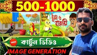 কার্টুন ভিডিও বানান শুধু ১ ক্লিকে | cartoon video | income bangla