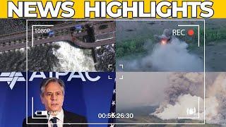 Headlines - Dnipro river dam | Battle for Bakhmut | Blinken Saudi visit | US pres bid | Senegal riot