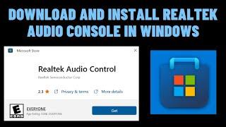 How to Download and Install Realtek audio console in windows