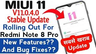 MIUI 11 Stable Update V11.0.4.0 For Redmi Note 8 Pro | Full Changelog Preview And Bug Fixes