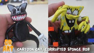 CREANDO MODS DE FNF (Corrupted Sponge Bob & Cartoon Cat) FNF / Arcilla paso a paso / GR art