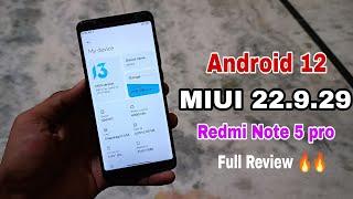 MIUI 13 ! Android 12 ! MIUI 22.9.29 Beta update Best Rom camera  Full Review  Redmi Note 5 Pro