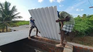 Asbestos Roofing Sheet Installation_Perfecly Fitting On House Roof Cement Sheet|Asbestos Roof Work
