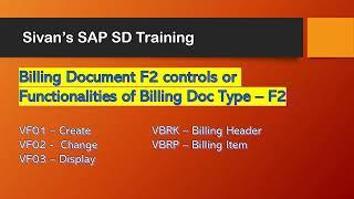 SAP SD Billing Document F2 Controls VOFA| Sivan's SAP SD Training