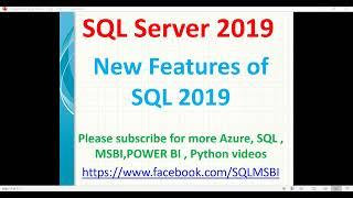 New Features of SQL 2019 | sql 2019 features