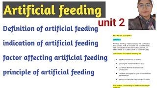 Artificial feeding| pediatrics| Bsc nursing 3rd year