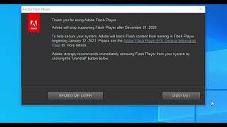 Flash Player Uninstall Message - What to do!