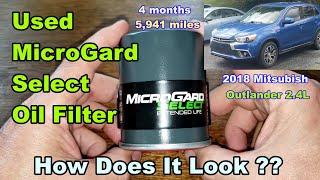 MicroGard Select MSL57356 Oil Filter, Used MicroGard Oil Filter Cut Open