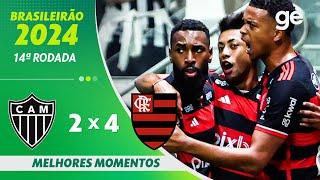 ATLÉTICO-MG 2 X 4 FLAMENGO | MELHORES MOMENTOS | 14ª RODADA BRASILEIRÃO 2024 | ge.globo