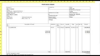 Tally TDL Purchase Order Voucher Print In Landscape Mode