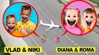 DROHNE ÜBERWACHT VLAD UND NIKI MIT DIANA UND ROMA GEGEN ALLE PLANE EATER IN REAL LIFE!!