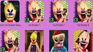 Ice Scream 4,Ice Scream 3,Ice Scream 2,Ice Scream 1,Hello Ice Granny,Horror Ice Scream,Freaky Clown