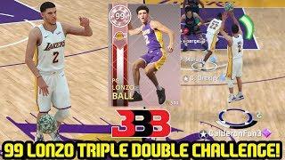 INSANE TRIPLE DOUBLE CHALLENGE w/ PINK DIAMOND LONZO BALL! AT THE BUZZER? NBA 2K18 MYTEAM GAMEPLAY