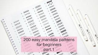 200 easiest mandala patterns Part.1 How to draw, mandala art for beginners, easy drawing.