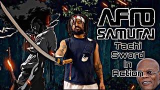 Black Samurai Uses AFRO SAMURAI Tachi Sword - Performance Test!!!! #blacksamurai #afrosamurai