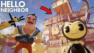 The Neighbor TURNS INTO BENDY (Bendy + Hello Neighbor) | Hello Neighbor (Beta 3 Mods)