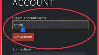 Steam Account Fix Account Name Create Problem| Not Available Problem Solve