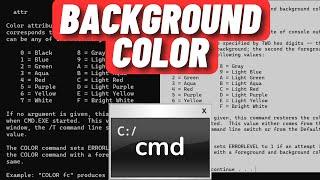 How to Change CMD Background Color