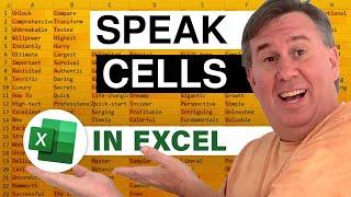 Excel - Speak Cells After Each Cell is Data Entered - Episode 2039