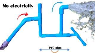 I turn PVC pipe into a water pump no need electric power easy way life hacked at home show by girl.