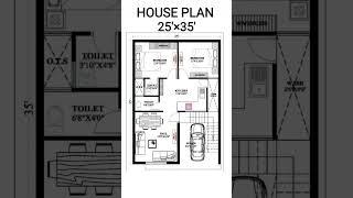  25 x 35 House Plan | 2 BHK With Car parking | 25 x 35 Makan Ka Naksha |  #ytshorts #BuildMyHome