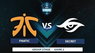 Fnatic vs Secret | Game 2 | ESL One Katowice 2018