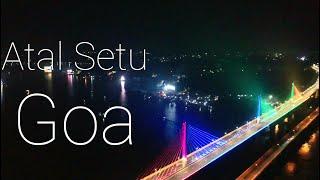 Amazing Bridge on river Mandovi// Lights During The Night // Atal Setu (Goa)